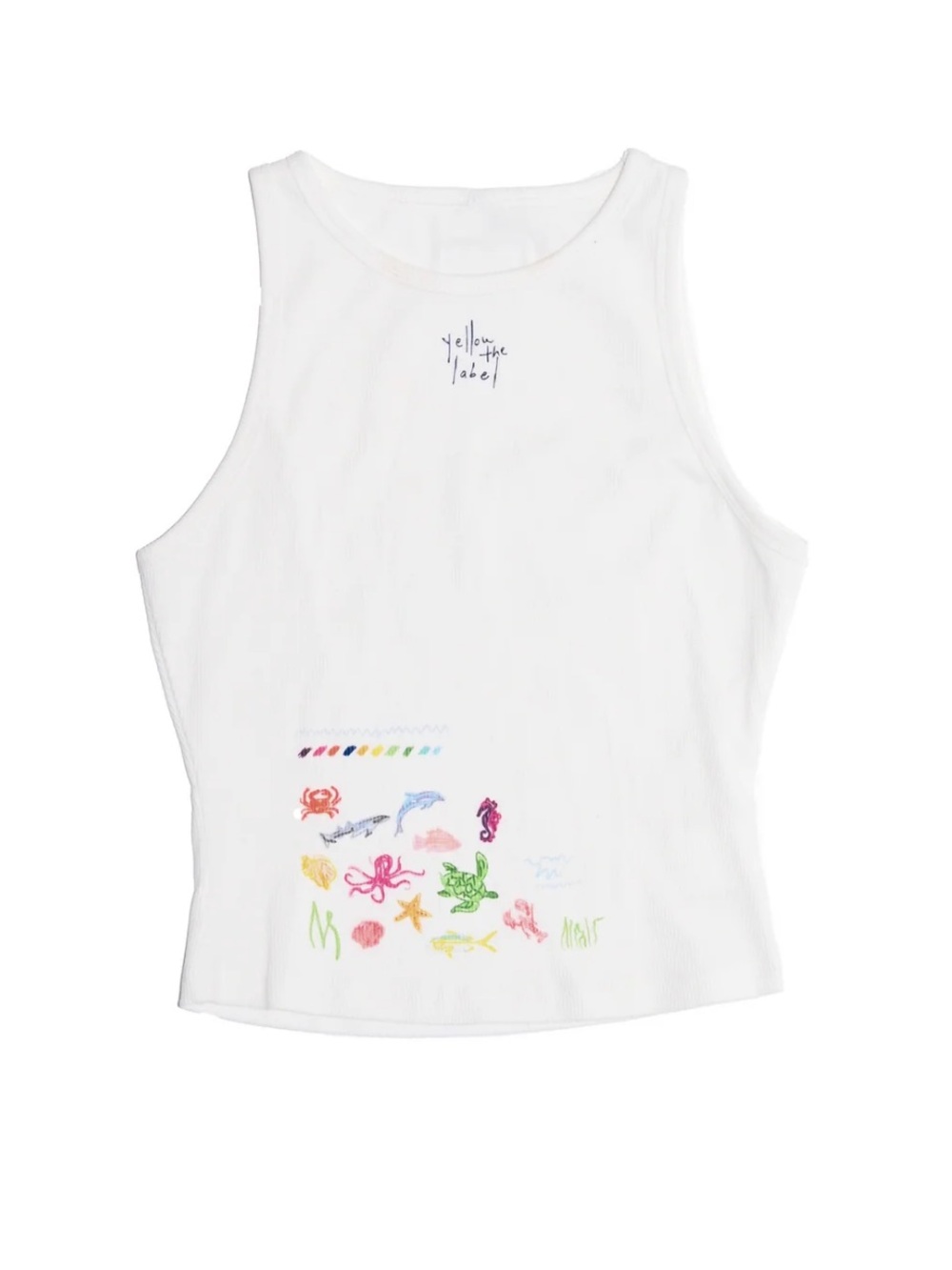 yllw SEA OCEAN ANIMAL SCENE TANK TOP SHIRT yellow the label